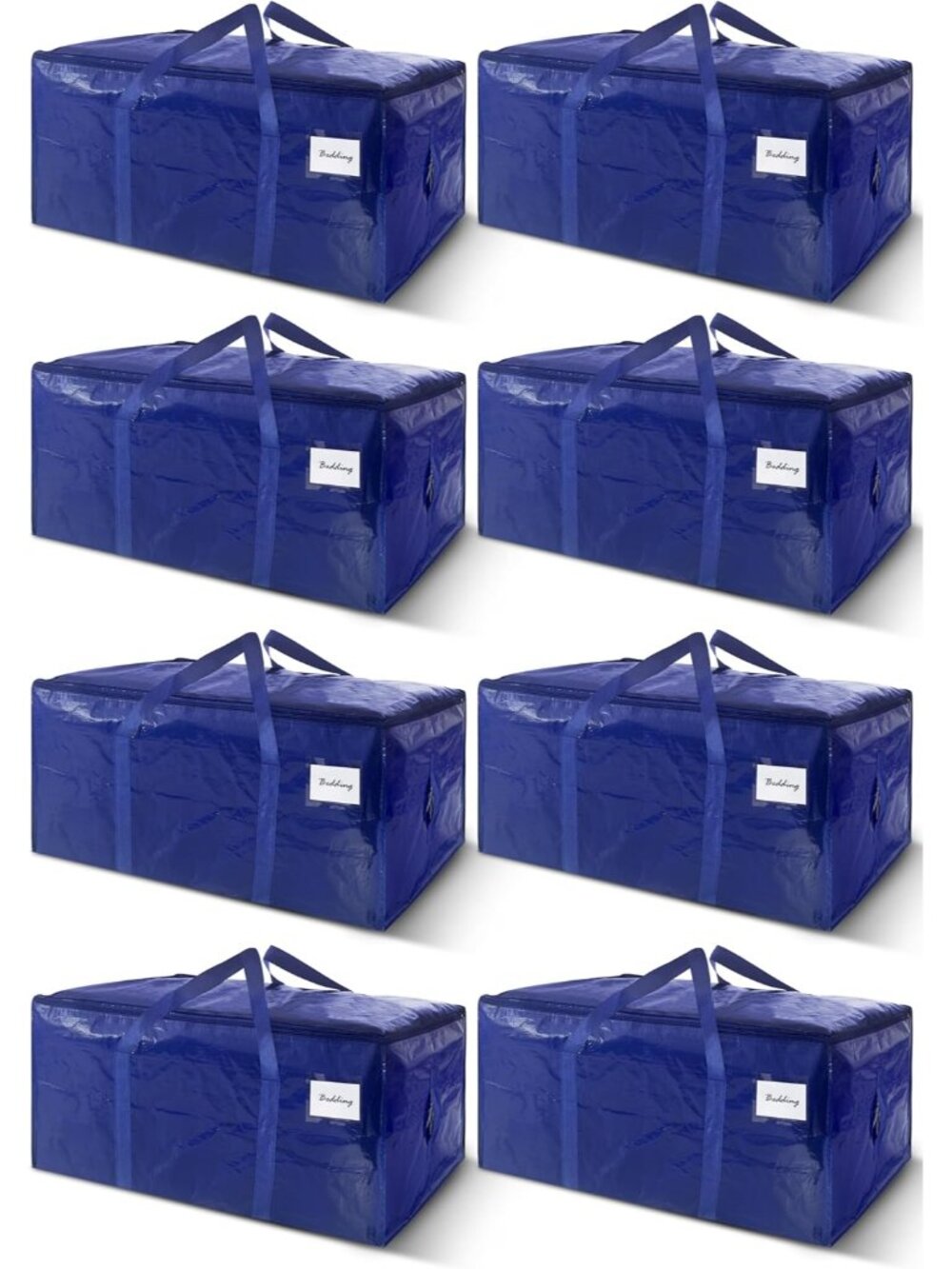 8 Pack Extra Heavy Duty Large Moving Bags with Strong Zipper & Carrying Handles,